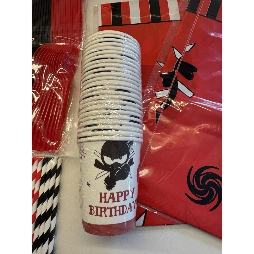Ninja Birthday Party Supplies serves 24 Dinner Plates Dessert Plates Cups Napkin